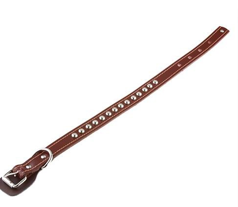 Real Leather Dog Collar Belt Fastening and Adjustable 60cm - Click Image to Close